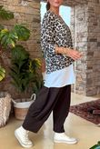 Made in Italy Knox Leopard Fine Knit & Vest Top Stone